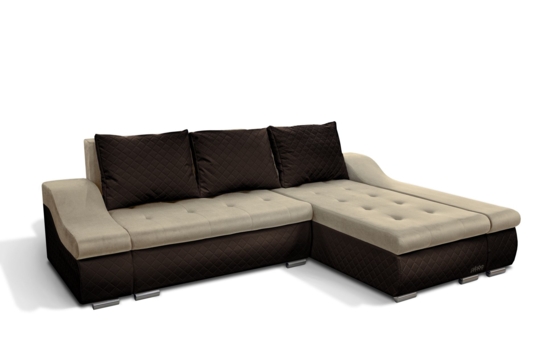 Design2 sarokkanapé s12 bézs-barna bőr