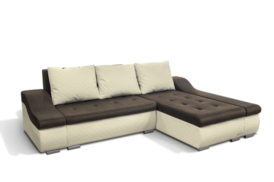 Design2 sarokkanapé s28 sötétbarna-bézs bőr