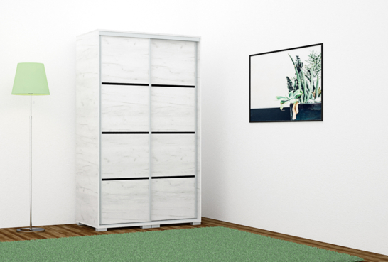 Borneo Tolóajtós Gardrób (120 cm)