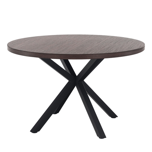 Étkezőasztal, sötét tölgy/fekete, átmérő 120 cm, MEDOR