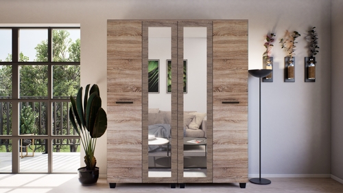 Avalon Gardrób 160 cm Sonoma-Sonoma-Trüffel