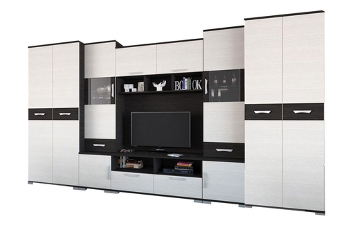 Basel Szekrénysor Nero-Bianco Raktárról (400 cm)