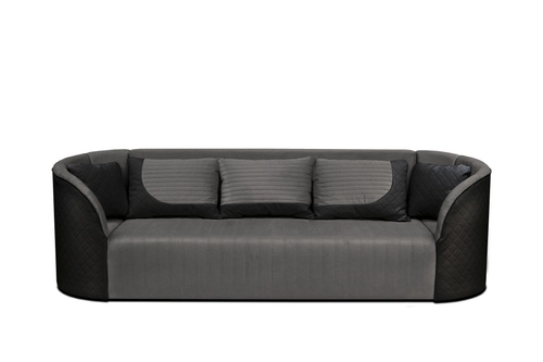 Design1 kanapé S96-Fekete bőr