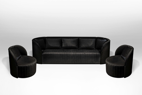 Design1 ülőgarnitúra S99-Fekete bőr