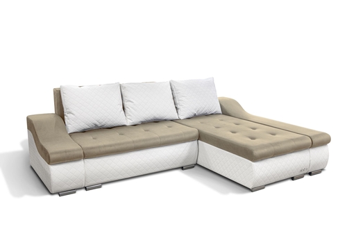 Design2 sarokkanapé s12-fehér bőr