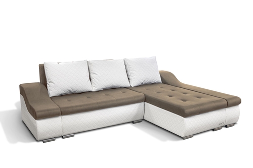 Design2 sarokkanapé s16-fehér bőr