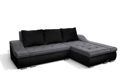 Design2 sarokkanapé s96-fekete bőr