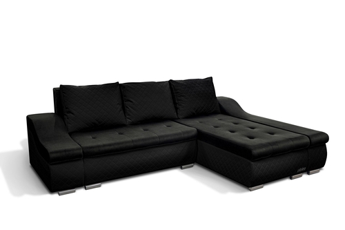 Design2 sarokkanapé s99-fekete bőr