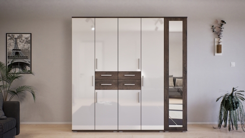 GIB Salon 7. 200 cm Iszap Tölgy-Magasfényű Fehér