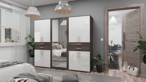 GIB Salon 10. 240 cm Iszap Tölgy-Magasfényű Fehér