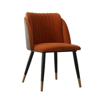 Szék, terrakotta/szürke Velvet szövet, KIRIA