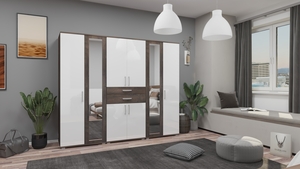 GIB Salon 9. 240 cm Iszap Tölgy-Magasfényű Fehér