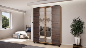 Avalon Gardrób 140 cm Barok Tölgy-Sötét Kávé-Barok Tölgy