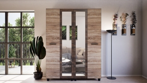 Avalon Gardrób 140 cm Sonoma-Sonoma-Sötét Kávé