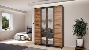 Avalon Gardób 140 cm Sötét Kávé-Barok Tölgy-Sötét Kávé