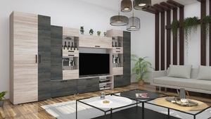Capri 7-es összeállítás 390 cm 130 cm-es Tv-s hátlappal