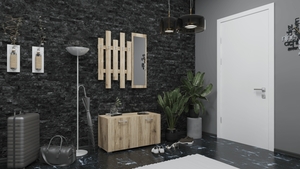 Előszoba 90 cm /Fogas+Tükör+Cipősszekrény/ Sanremo