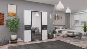 GIB Salon 1. 160 cm Matt Sötét Szürke-Magasfényű Fehér