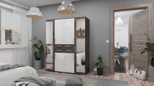 GIB Salon 2. 160 cm Iszap Tölgy-Magasfényű Fehér