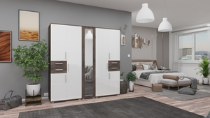 GIB Salon 4. 200 cm Iszap Tölgy-Magasfényű Fehér