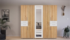 GIB Salon 4. 200 cm Sonoma-Magasfényű Fehér