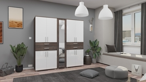 GIB Salon 5. 200 cm Iszap Tölgy-Magasfényű Fehér