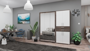 GIB Salon 6. 200 cm Iszap Tölgy-Magasfényű Fehér