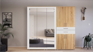 GIB Salon 6. 200 cm Sonoma-Magasfényű Fehér