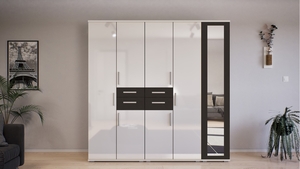 GIB Salon 7. 200 cm Matt Sötét Szürke-Magasfényű Fehér