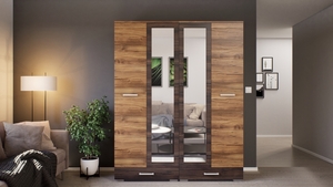 Kolin V-5 Gardrób 140 cm Korpusz Barok Tölgy Front Barok Tölgy-Sötét Kávé