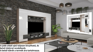 Logens 05 248 cm Sonoma-Magasfényű Fehér 138 cm-es Tv-s hátlappal